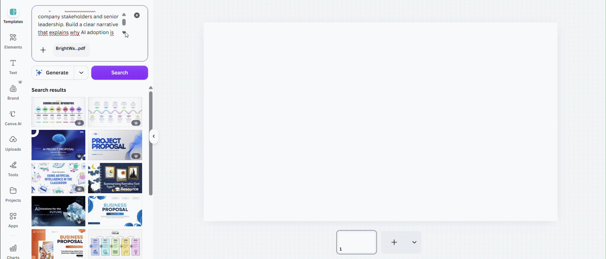 canva ai creating presentation