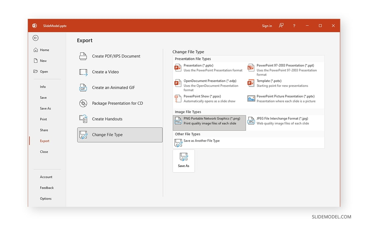 powerpoint export