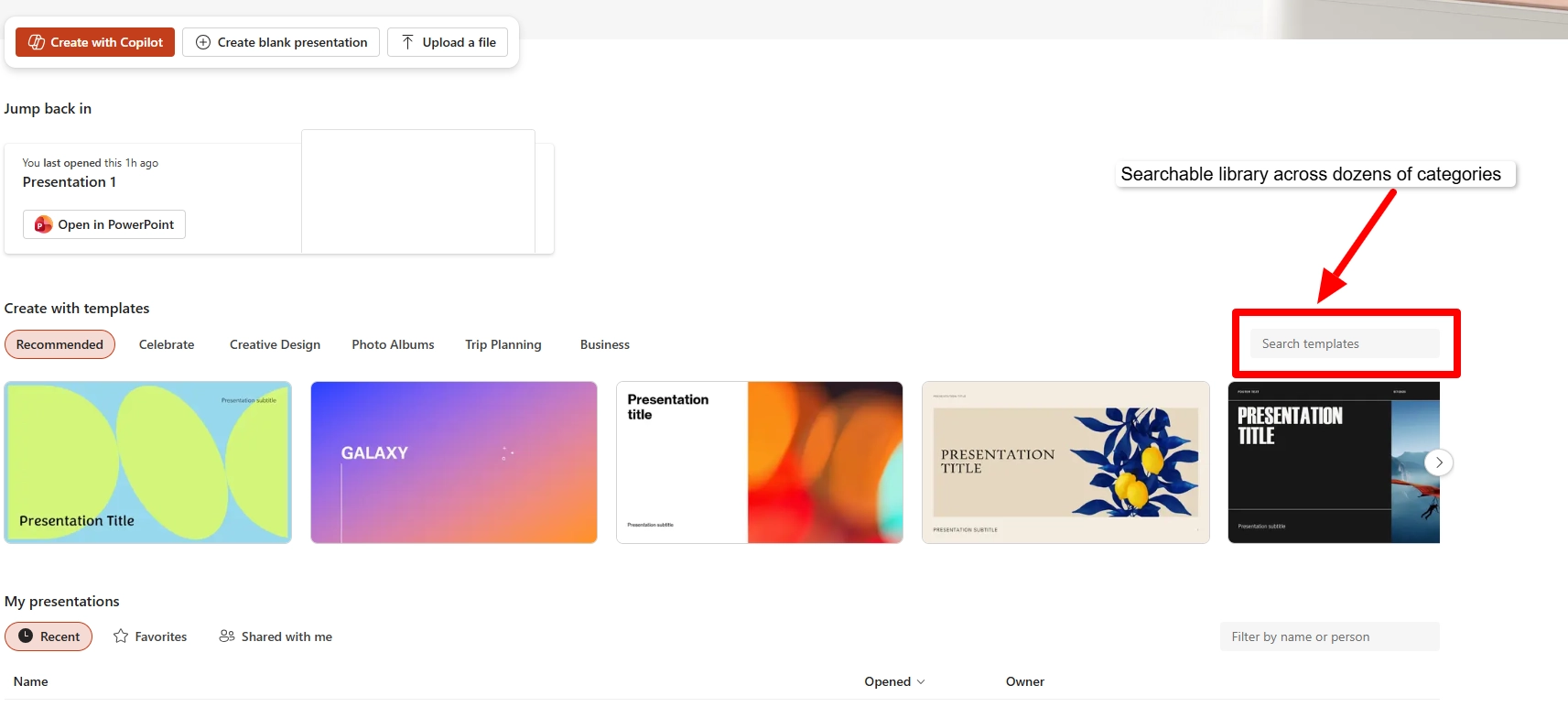 powerpoint searchable library