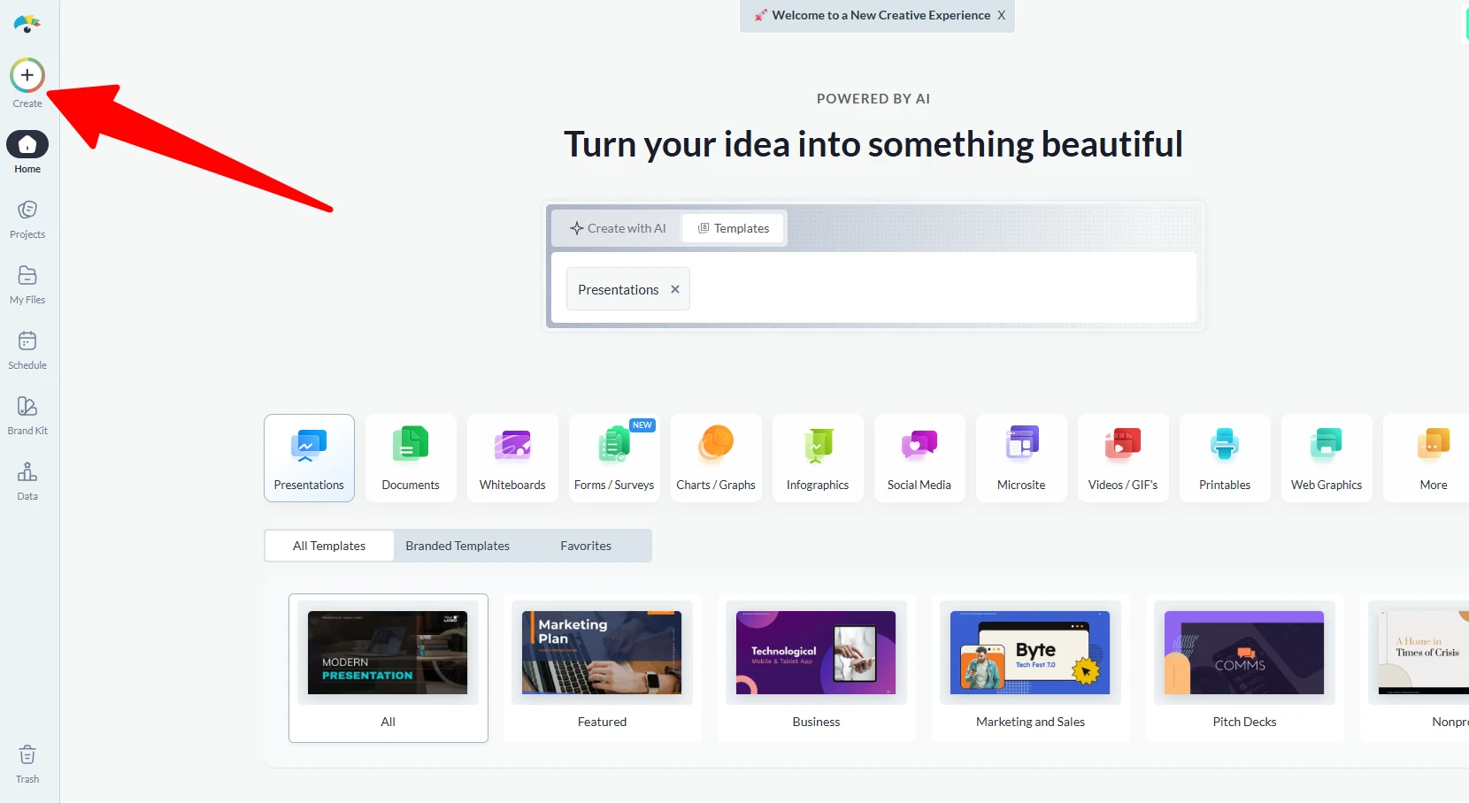 visme home page