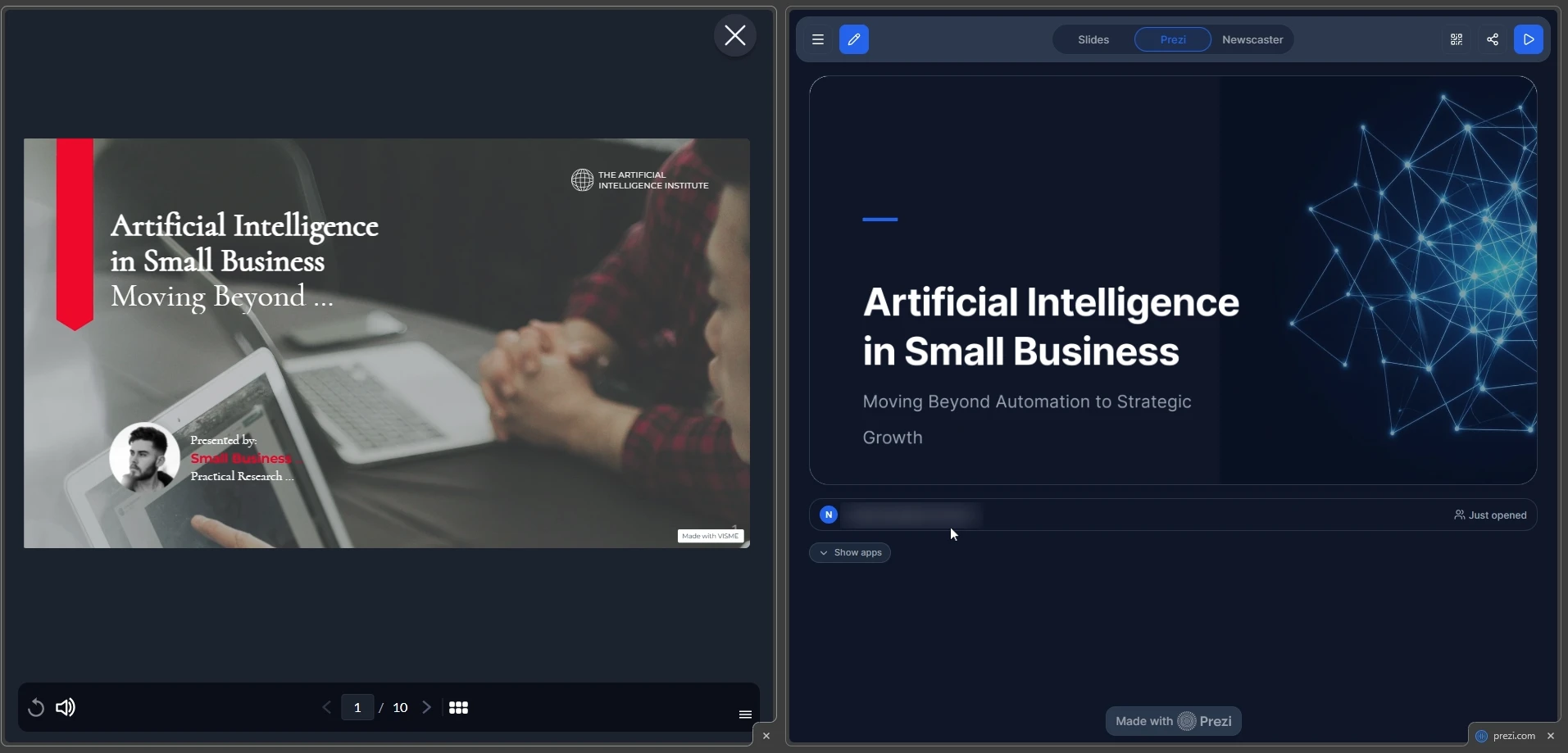 visme vs prezi cover slides