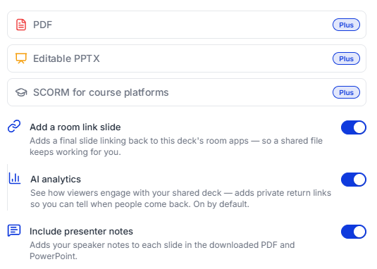 slidebean vs prezi Export
