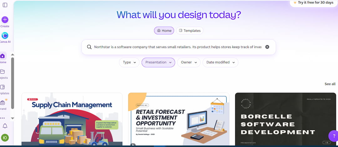 Canva pitch deck generator