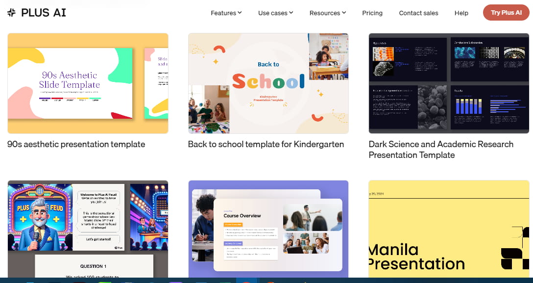 Plus AI presentation maker for teachers generation