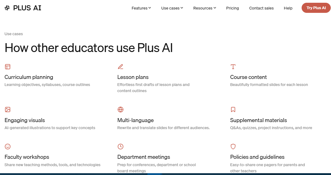 Plus AI presentation maker for teachers