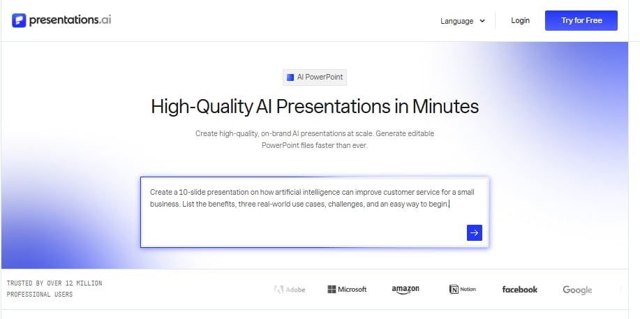Presentations.AI order