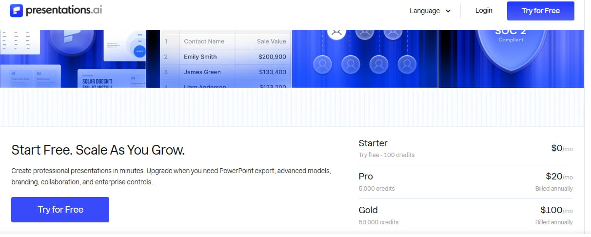 Presentations.AI prices