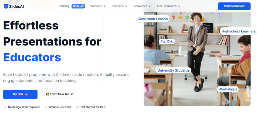 SlidesAI presentation maker for teachers