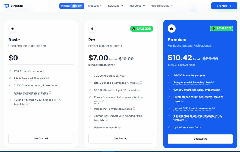 SlidesAI prices
