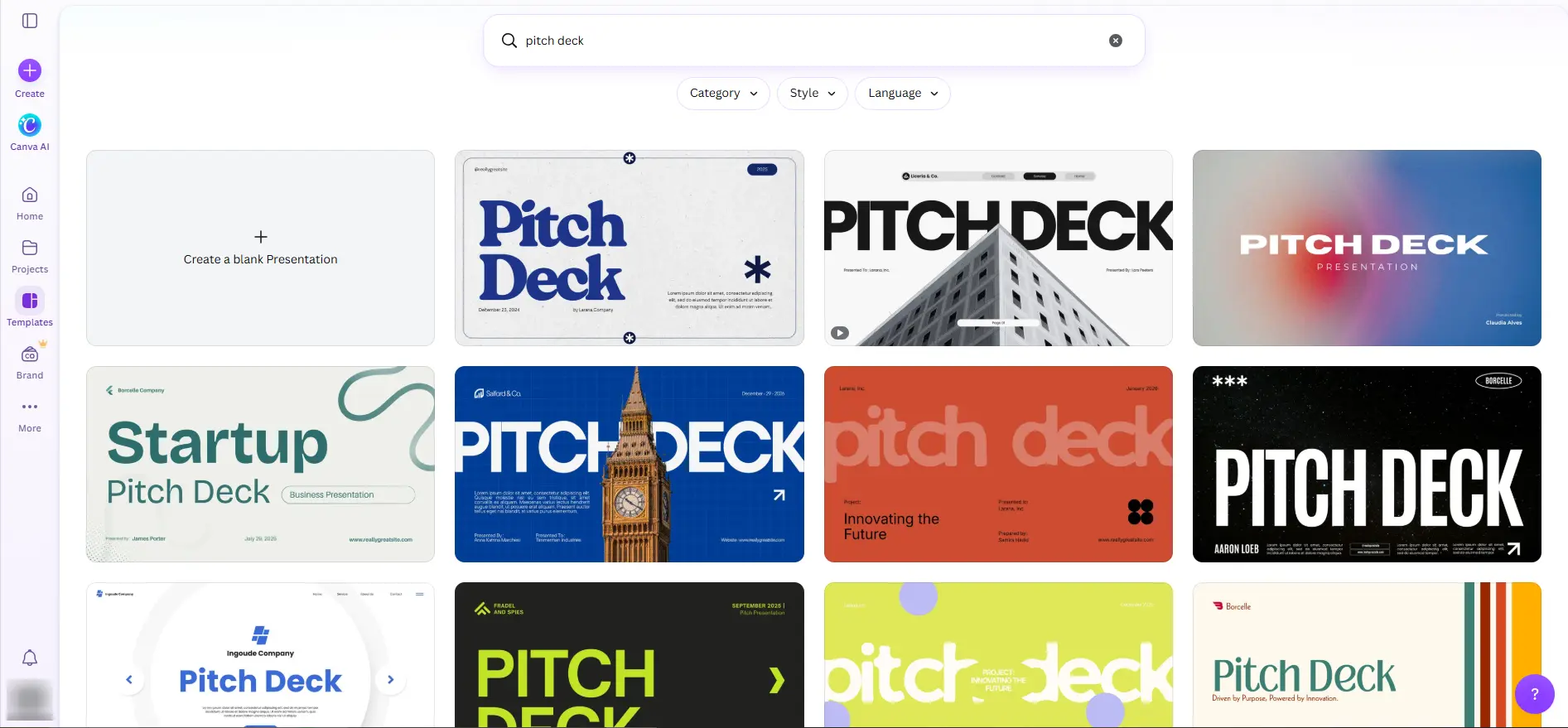 canva pitch deck templates