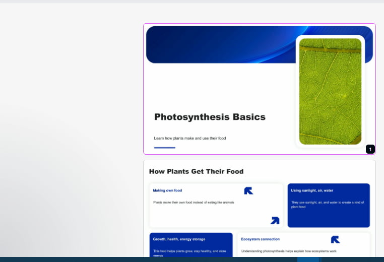 decksy AI presentation maker for teachers generation example