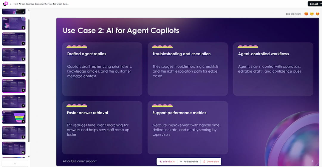 decksy ai presentation maker example