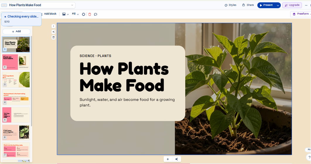 gamma AI presentation maker for teachers generation example
