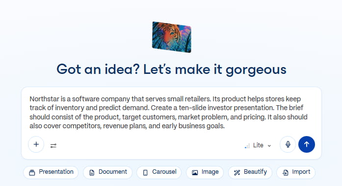 gamma pitch deck prompt