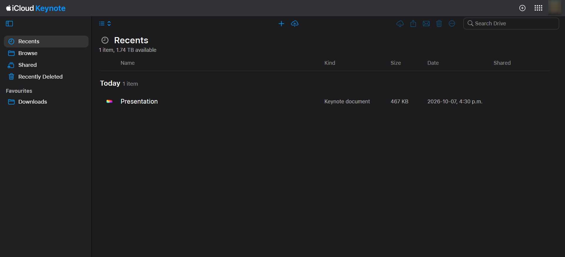 keynote icloud