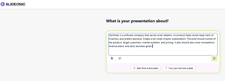 slideonic order prompt