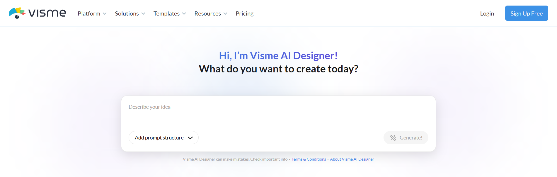 visme main page