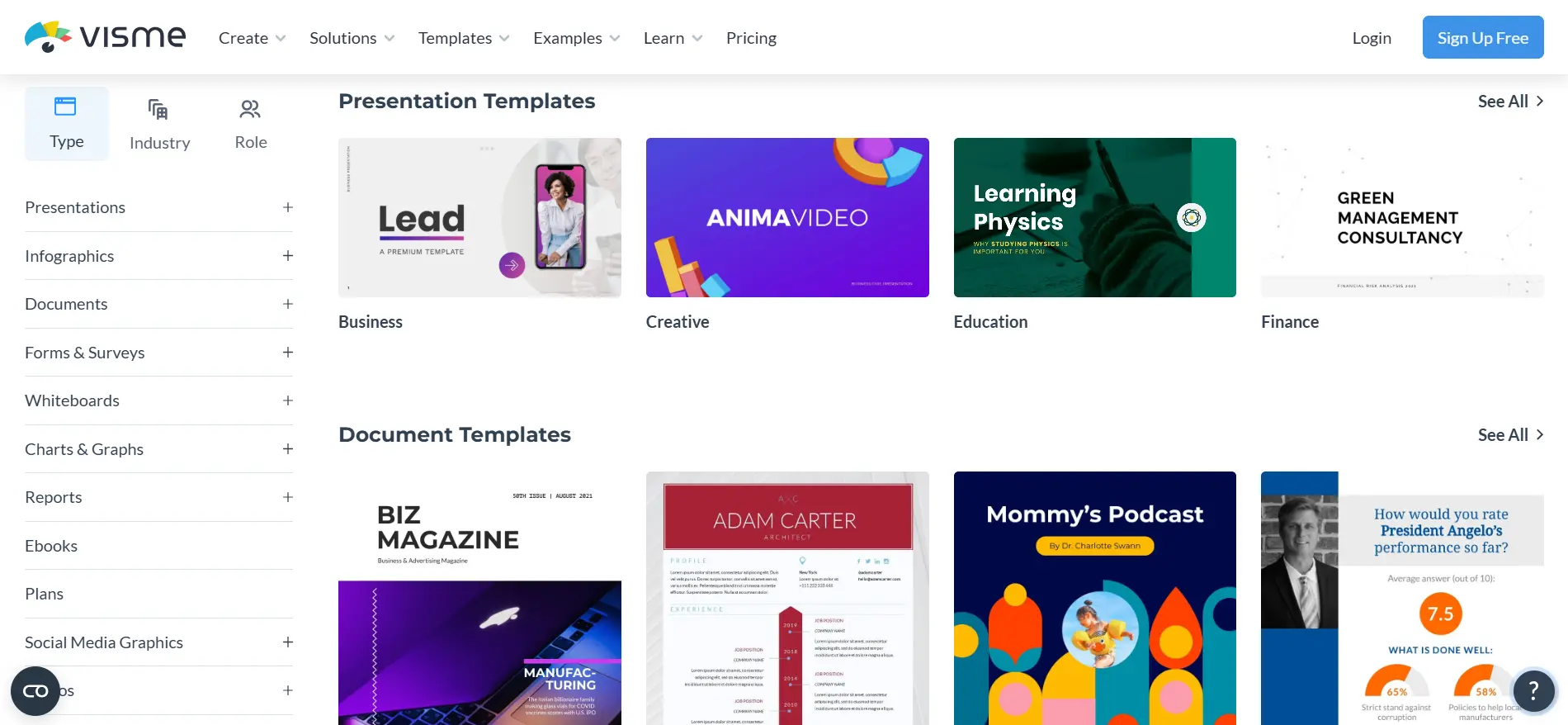 visme templates