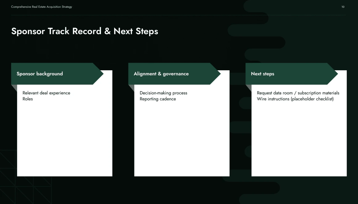 real estate investment presentation template