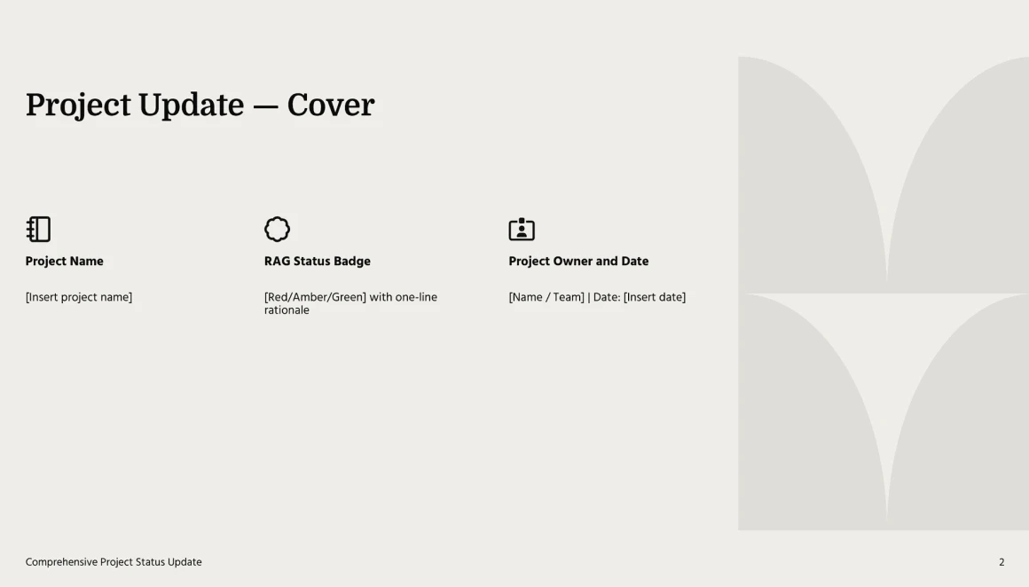 project update slide template