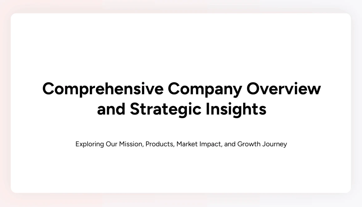 company overview presentation template