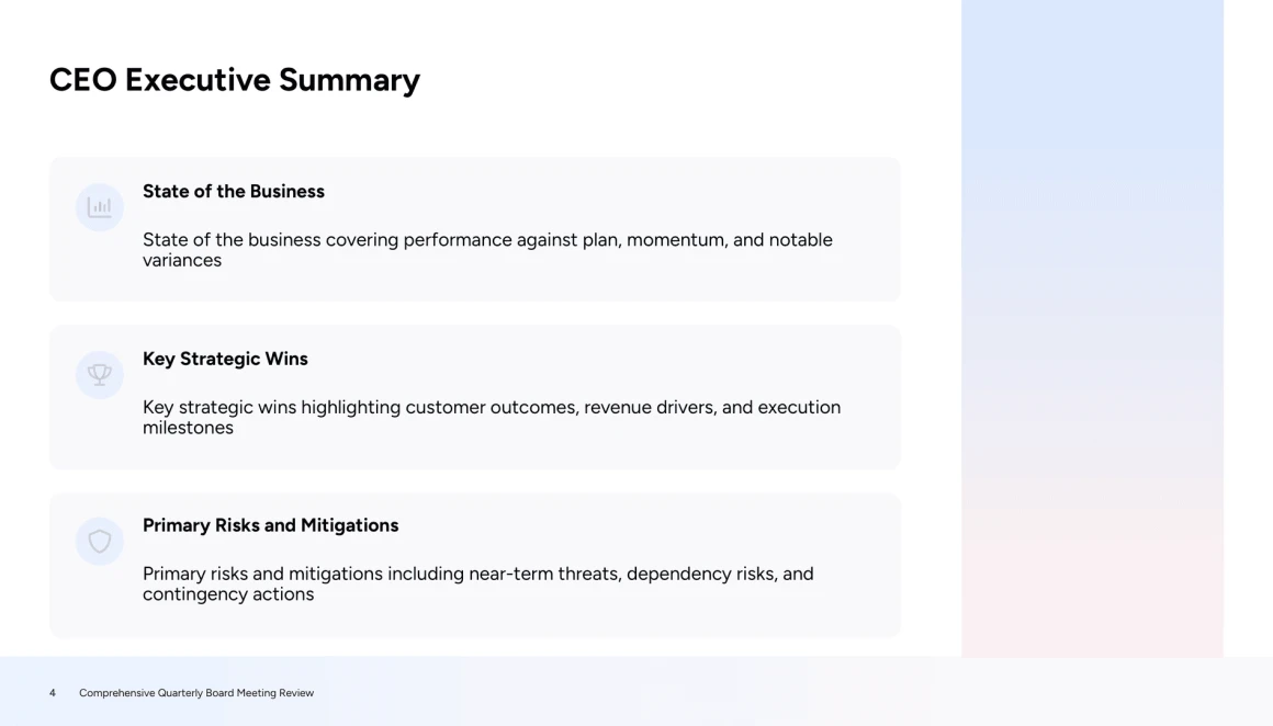 board meeting presentation template