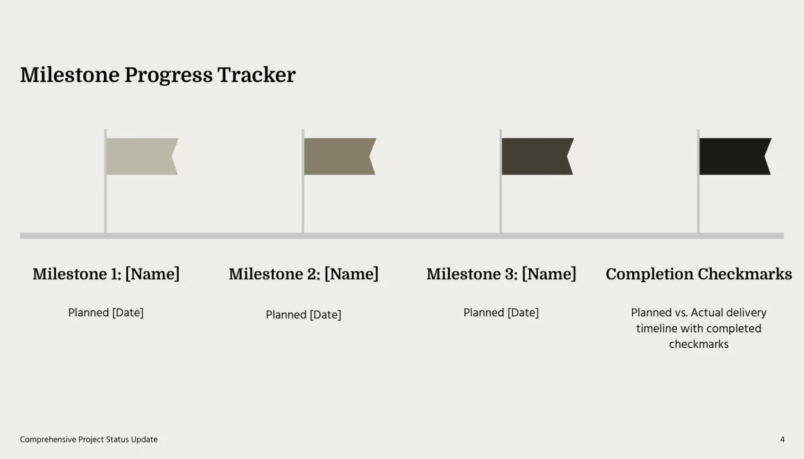 project update slide template