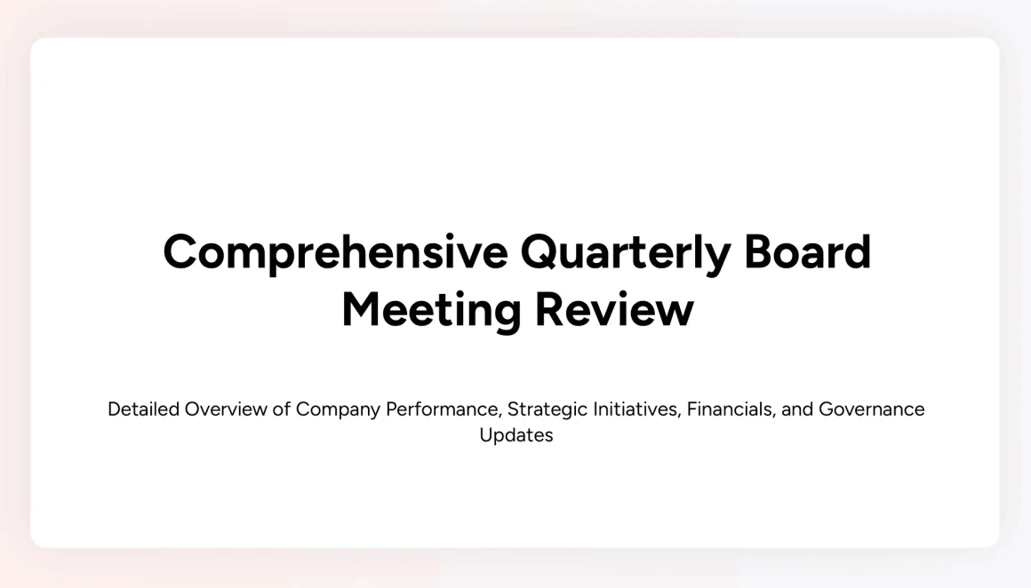 board meeting presentation template